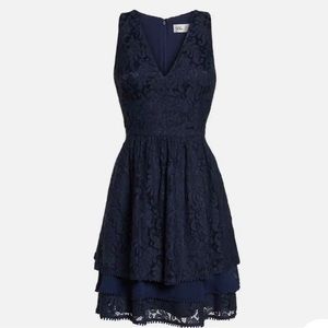 Eliza J Navy Lace Dress